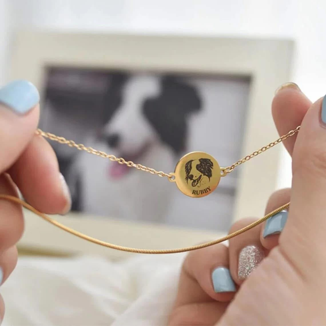 Pet keepsake engraved bracelet