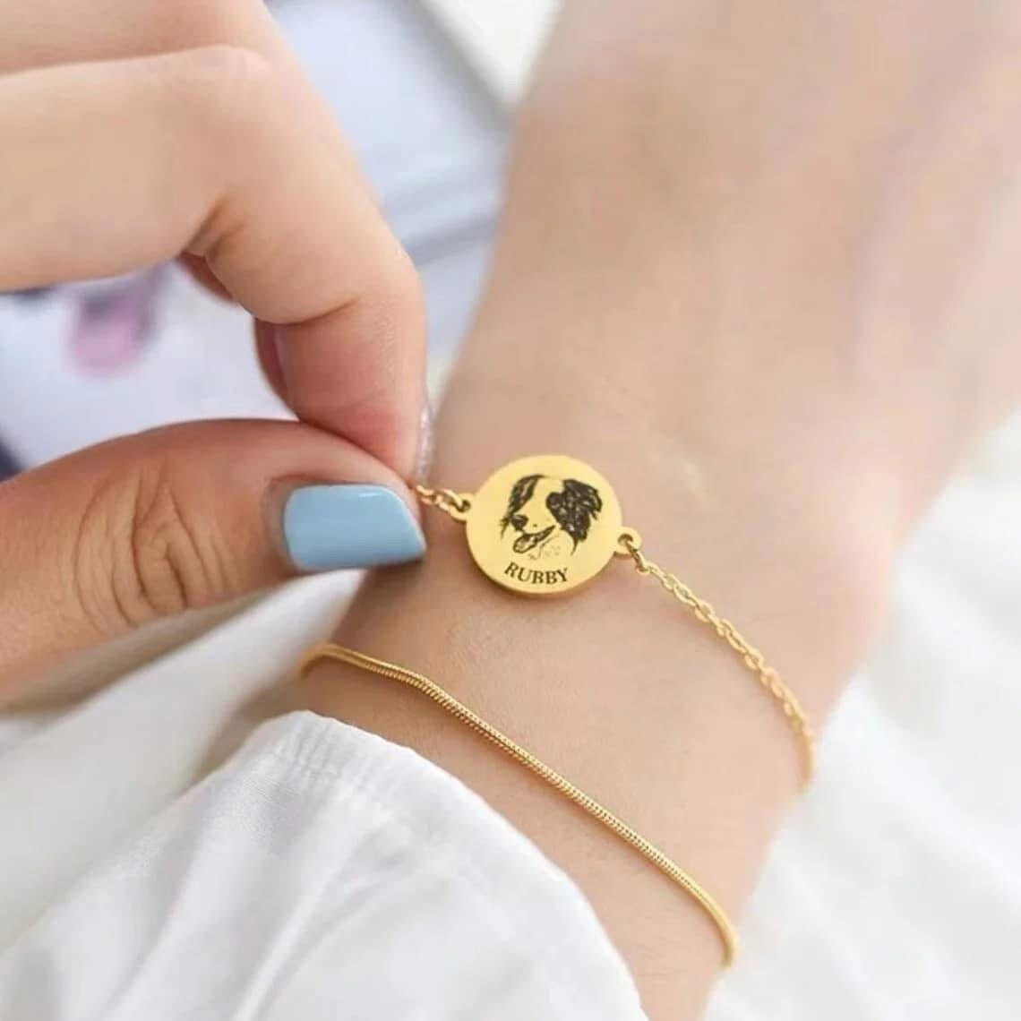 Pet keepsake engraved bracelet