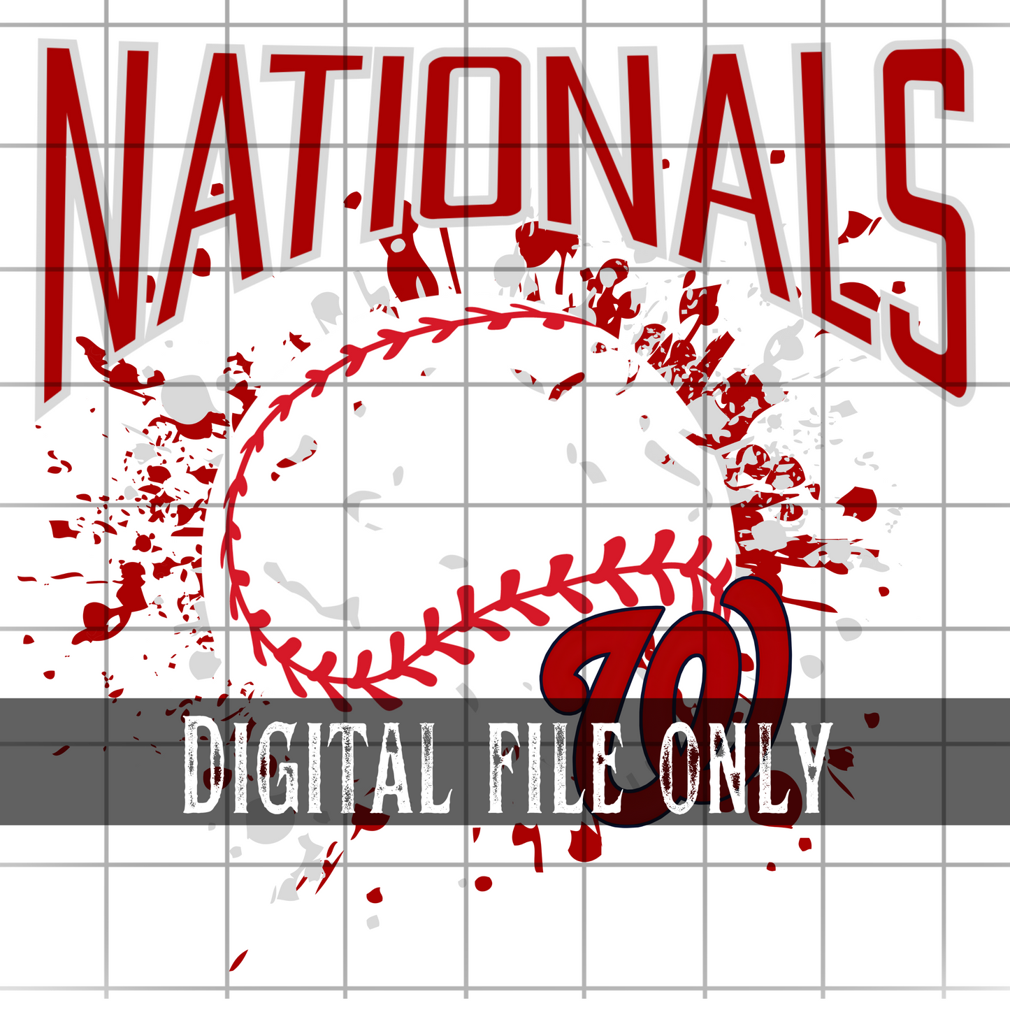 Washington Splatter  Baseball -Digital