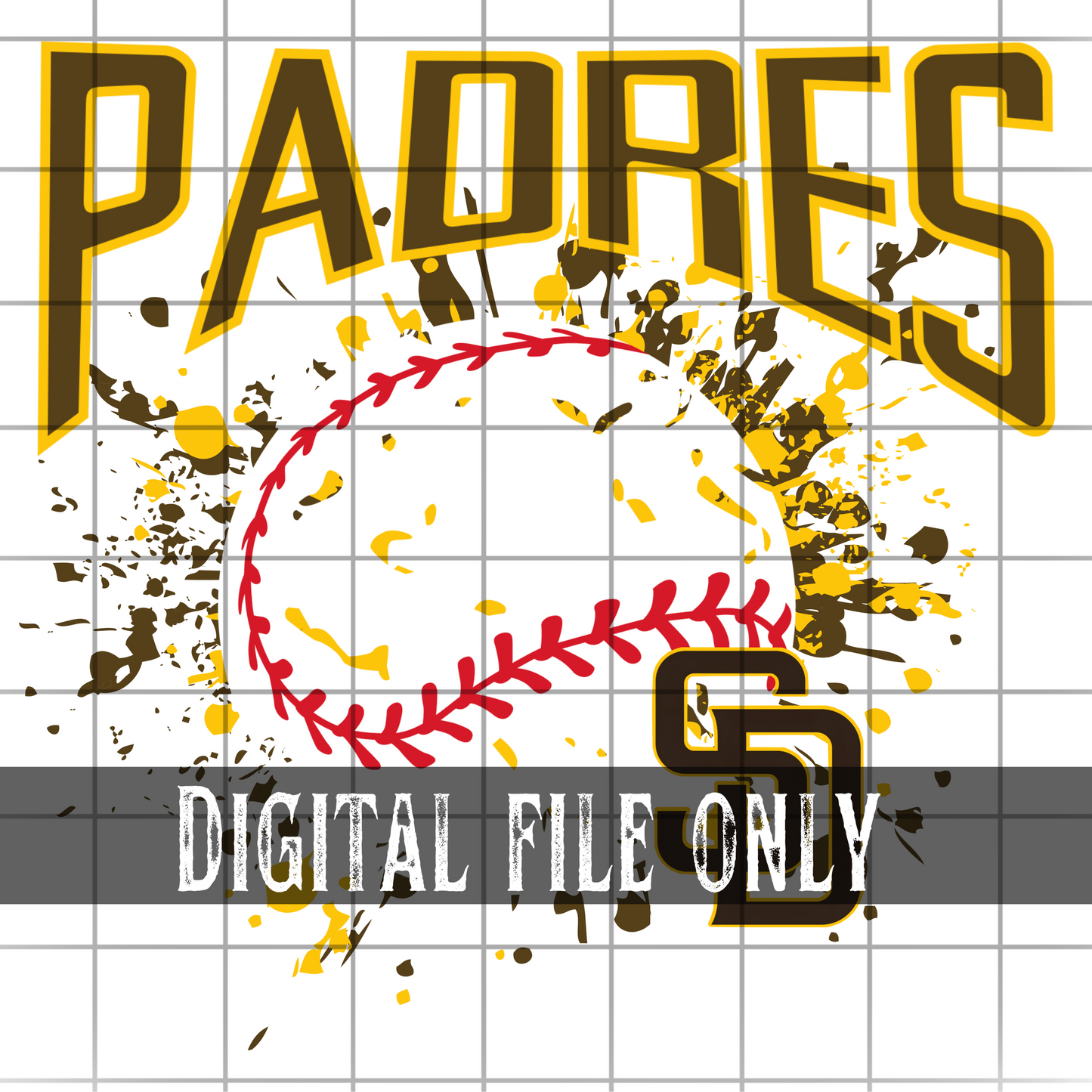 San Diego Splatter Baseball -Digital