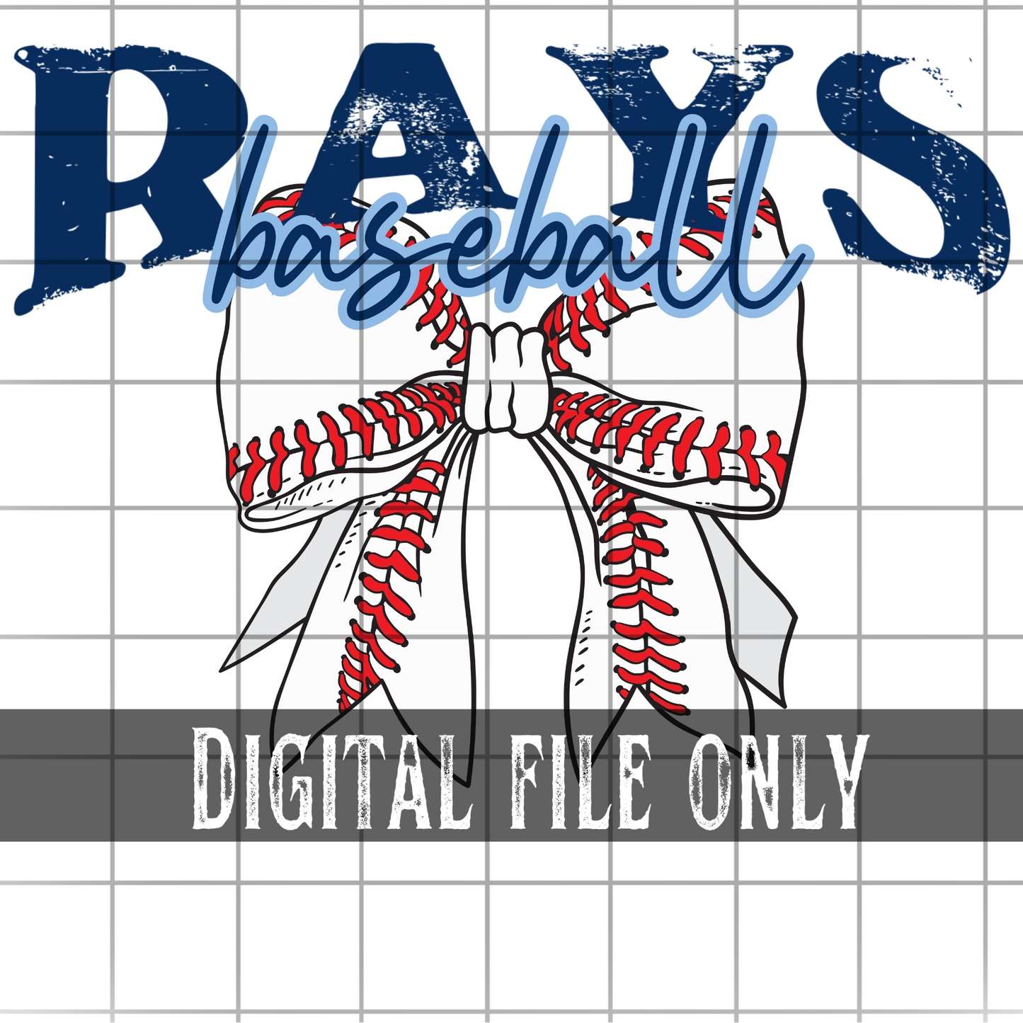 Tampa Bay Baseball Bow -Digital