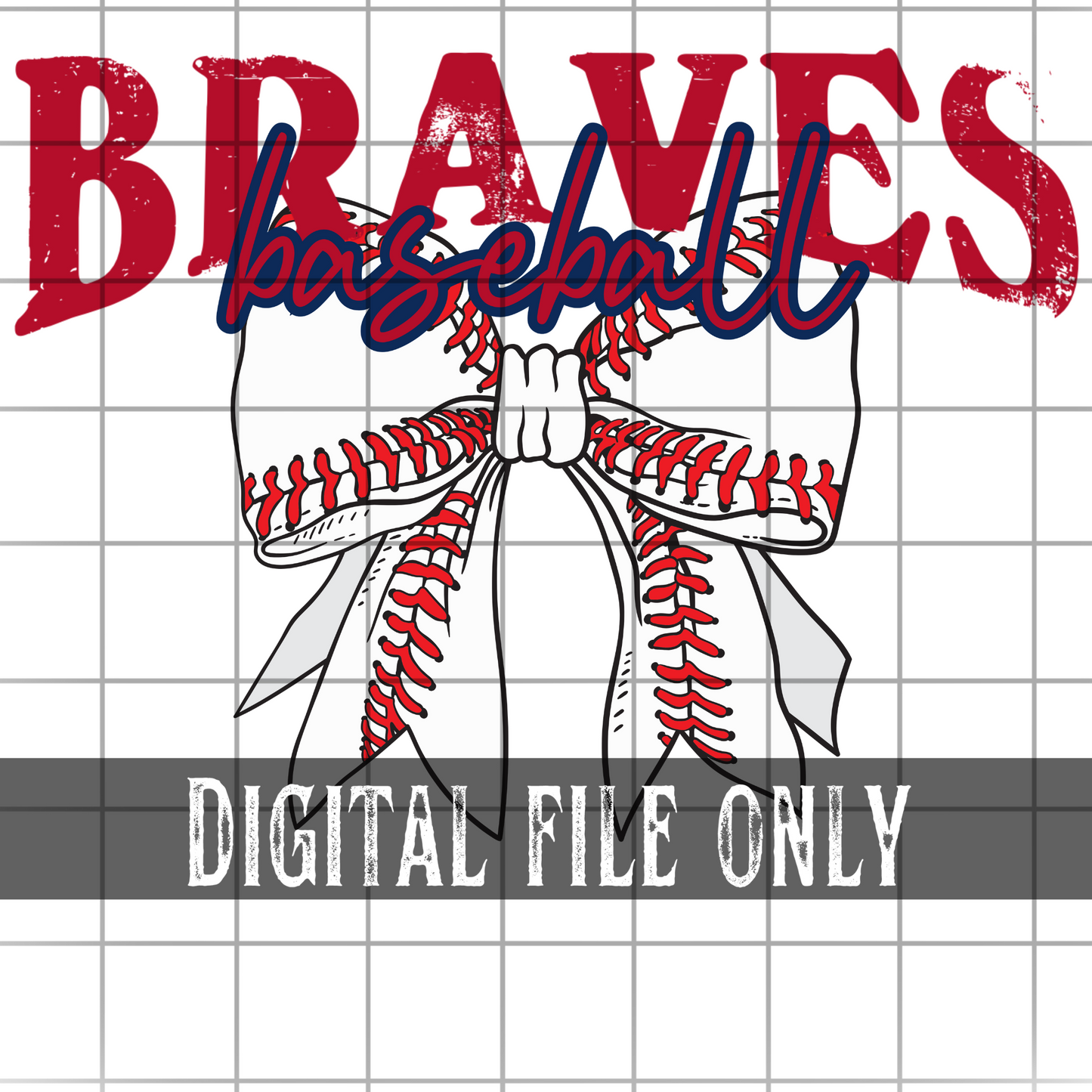 Atlanta Baseball Bow -Digital
