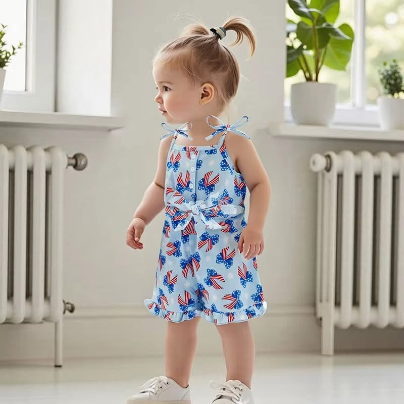 Flag & bow romper