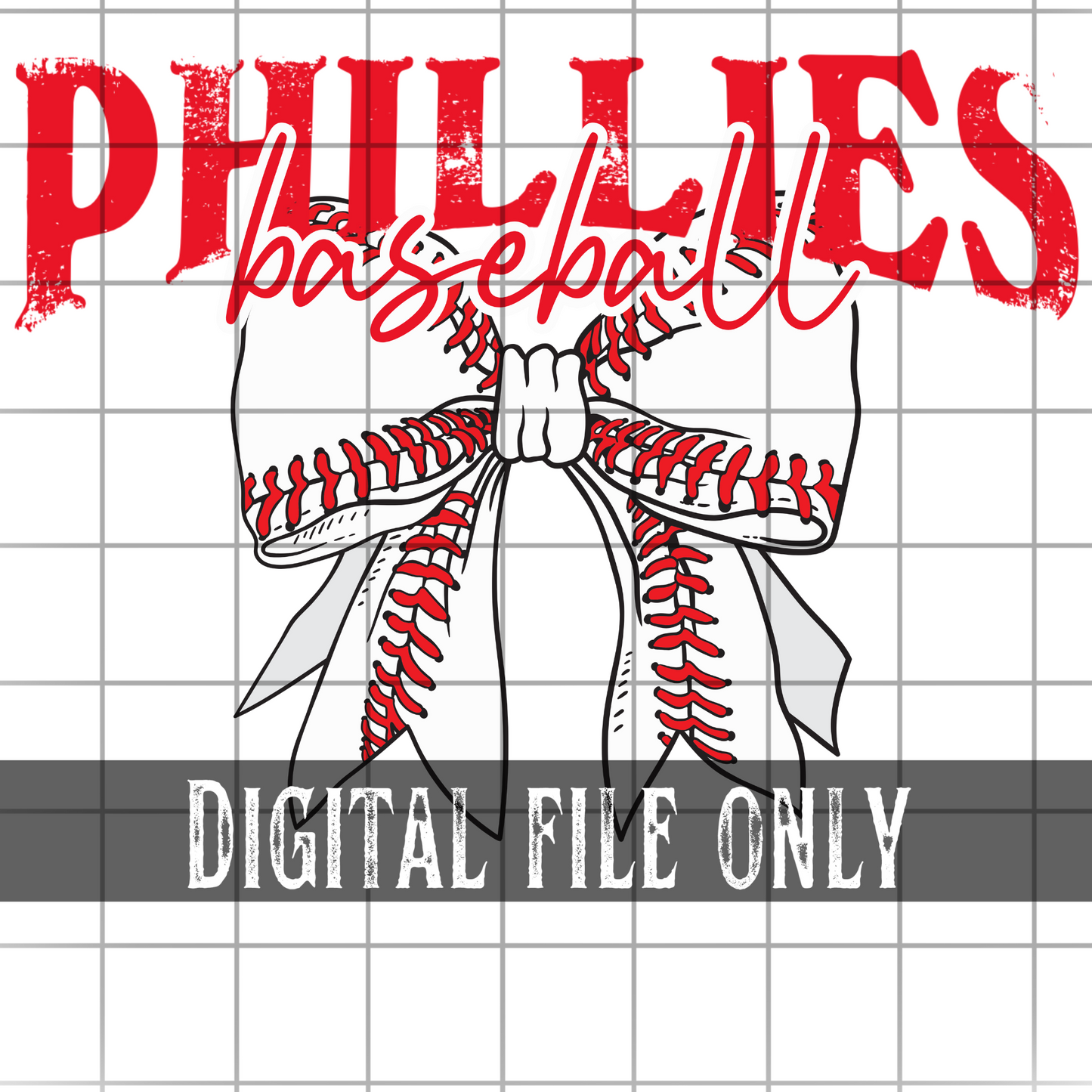 Philadelphia Baseball Bow -Digital