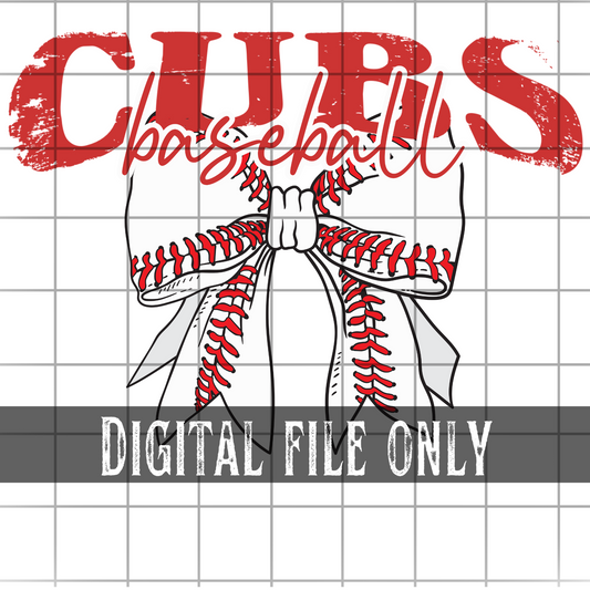 Chicago C Baseball Bow -Digital