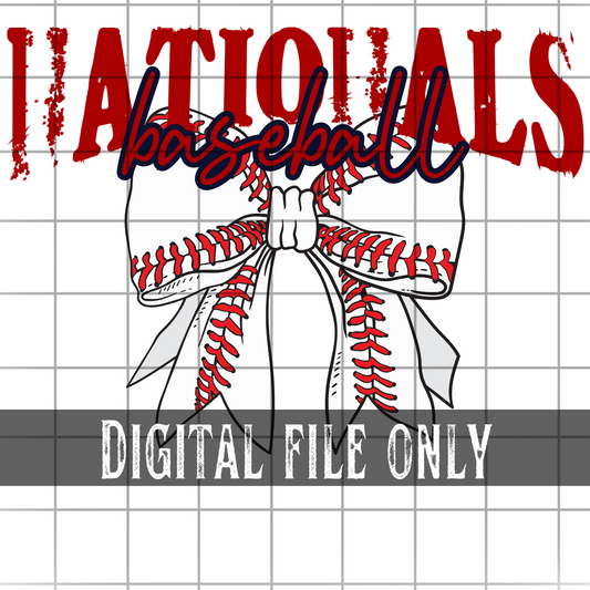 Washington Baseball Bow -Digital