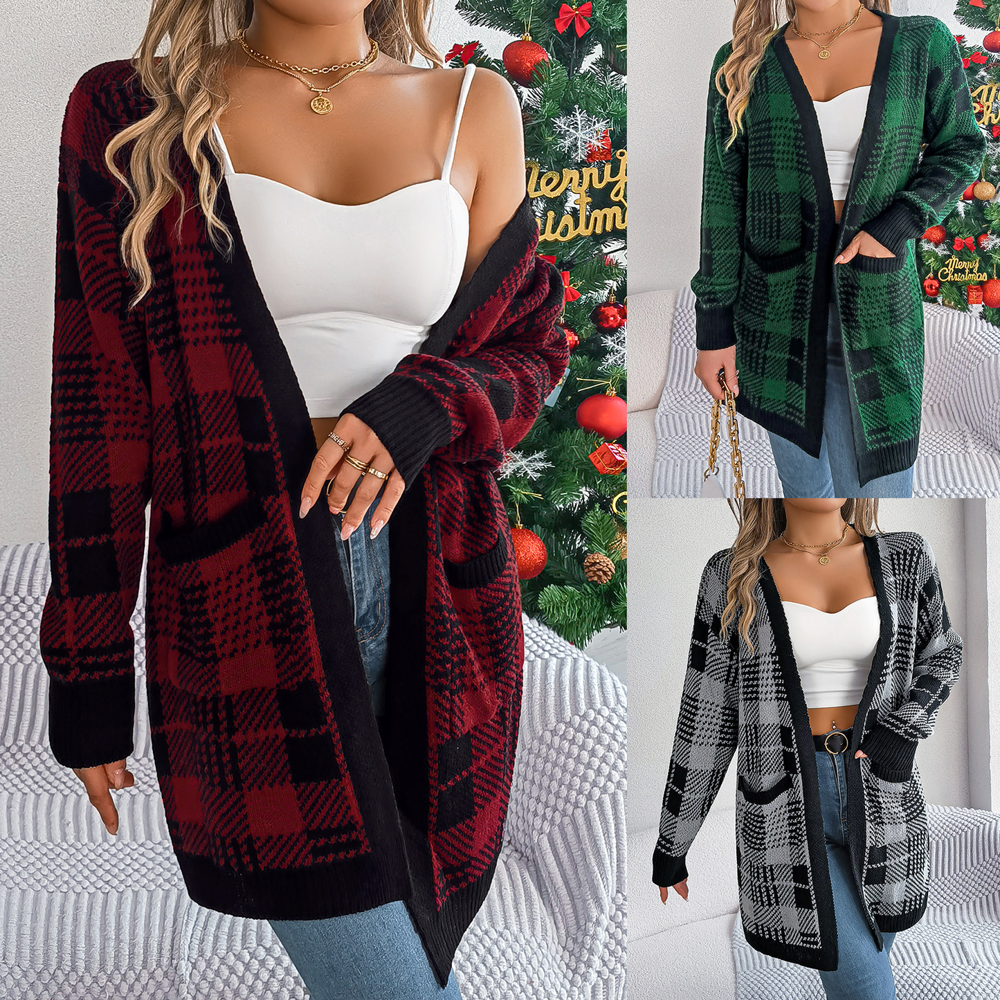 Plaid Cardigan