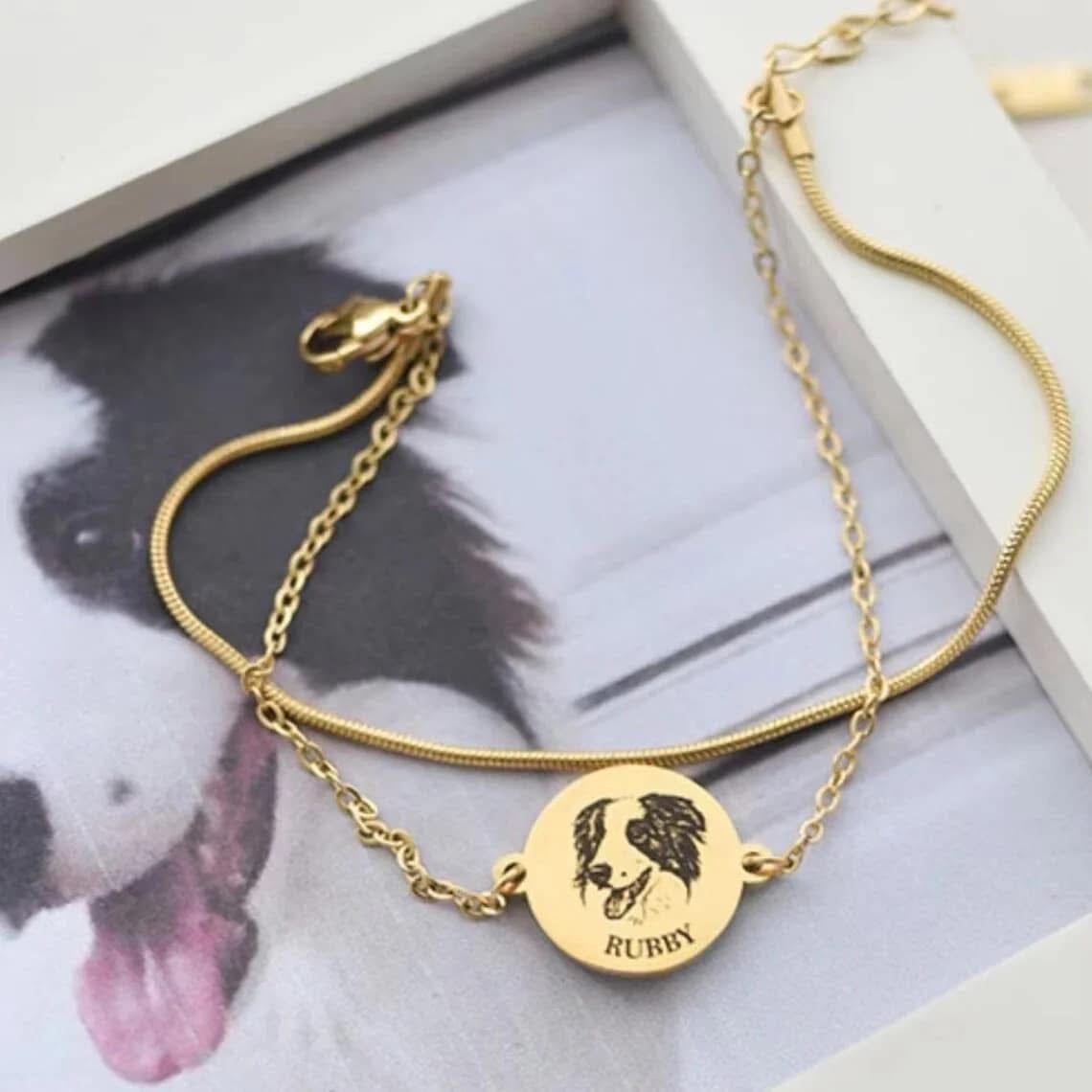 Pet keepsake engraved bracelet