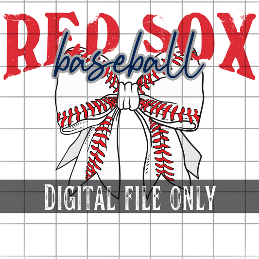 Boston Baseball Bow -Digital