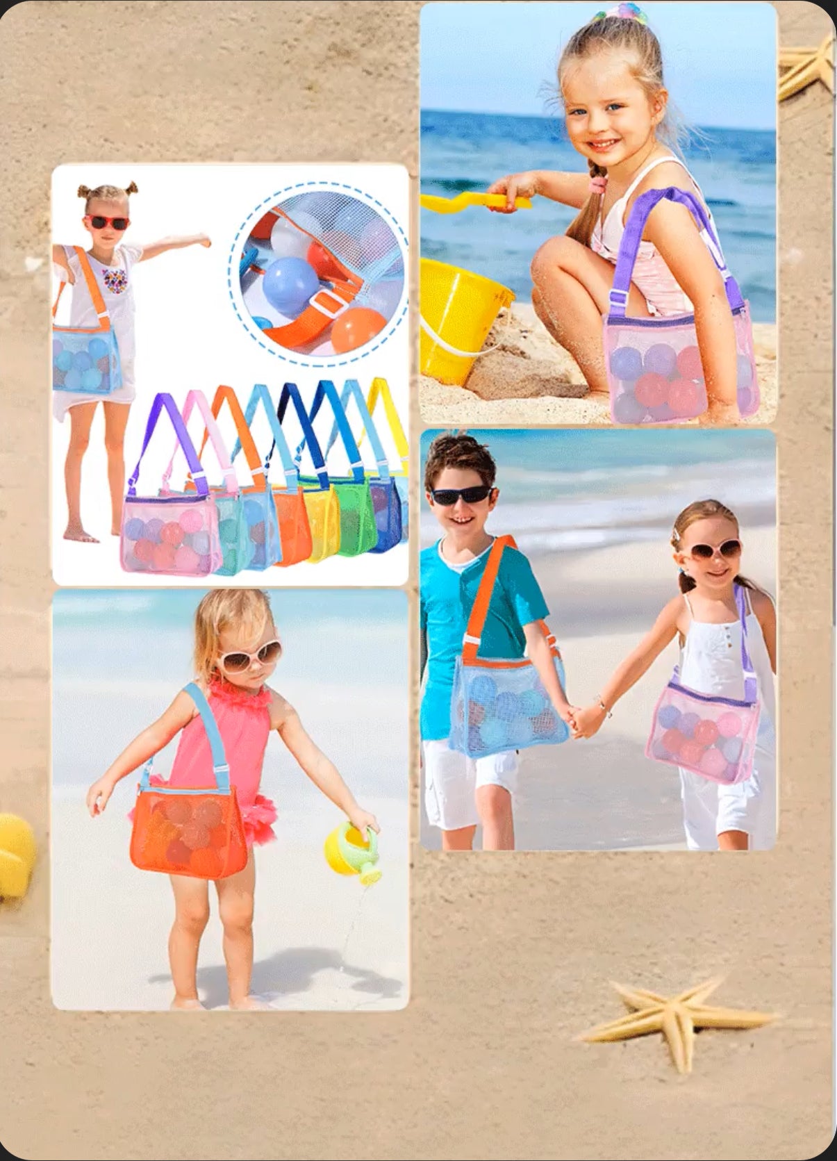 Kids mesh beach bag