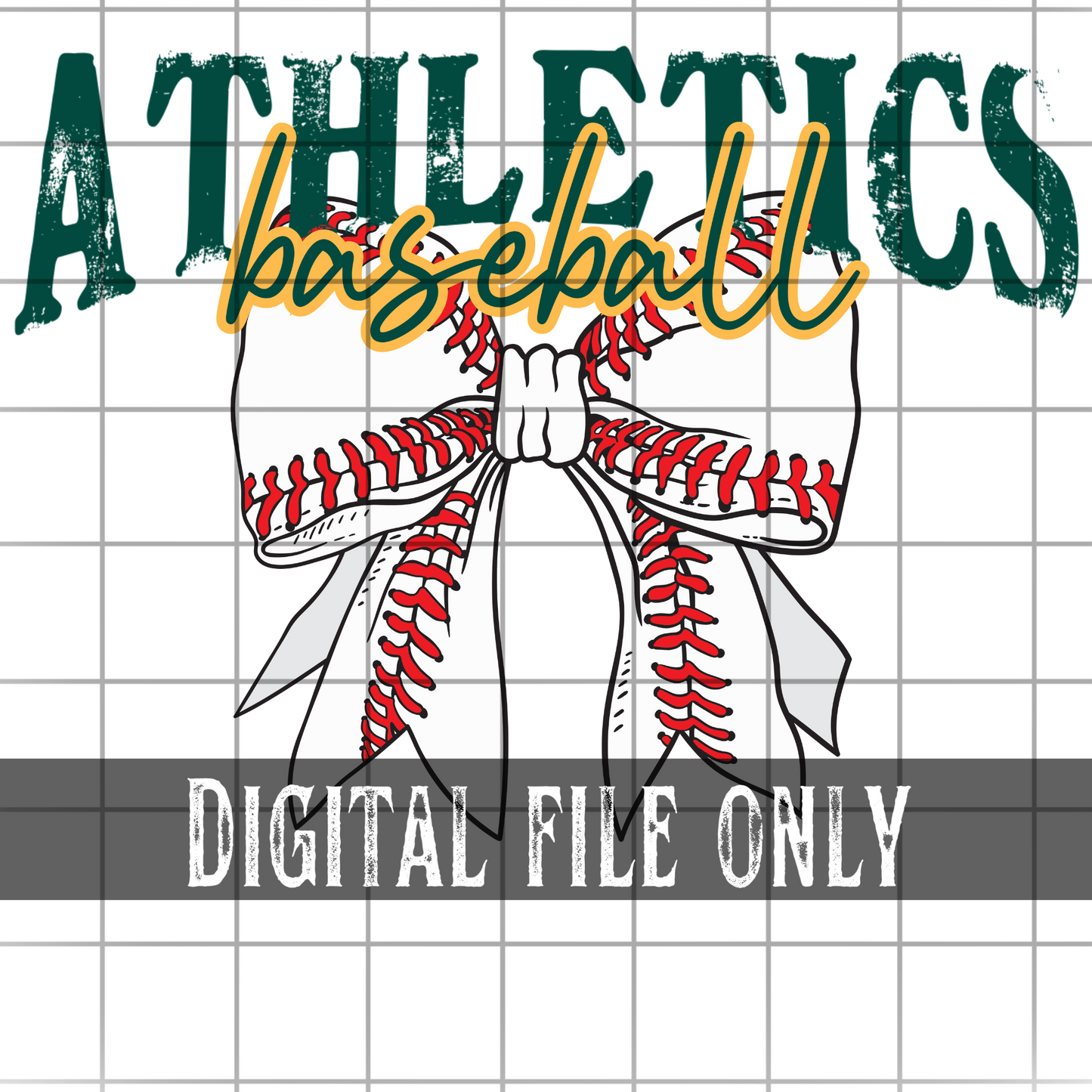 Athletics Baseball Bow -Digital