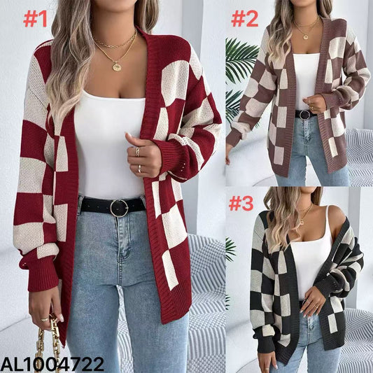 Checkered cardigan