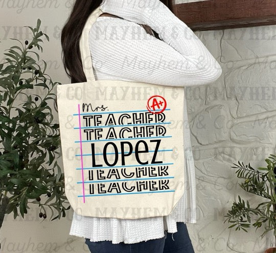 Teacher paper -Tote