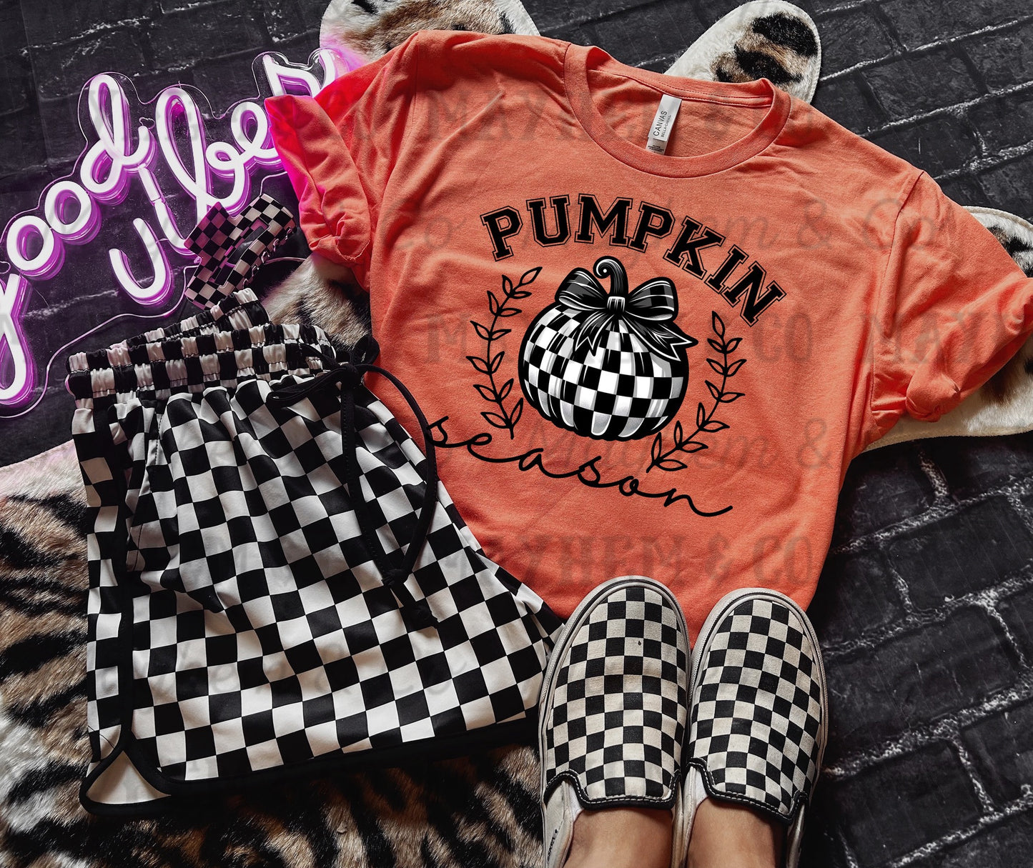 Pumpkin Season Checkered