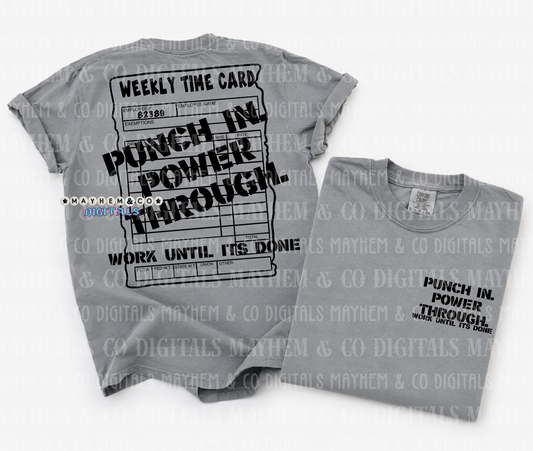 Punched in Blue Collar- Digital (black)
