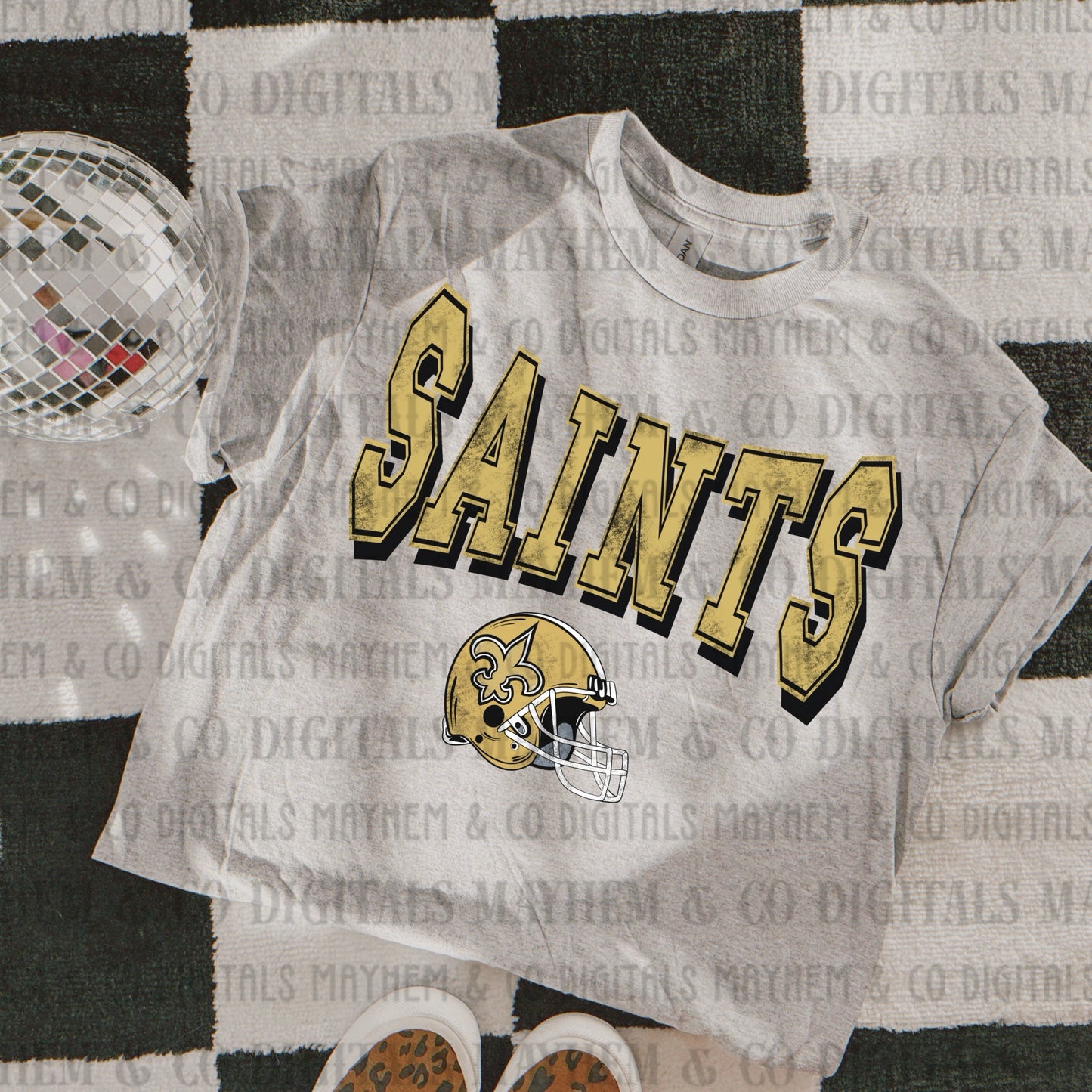 Distressed Varsity Vintage Football -Digital- 32 teams