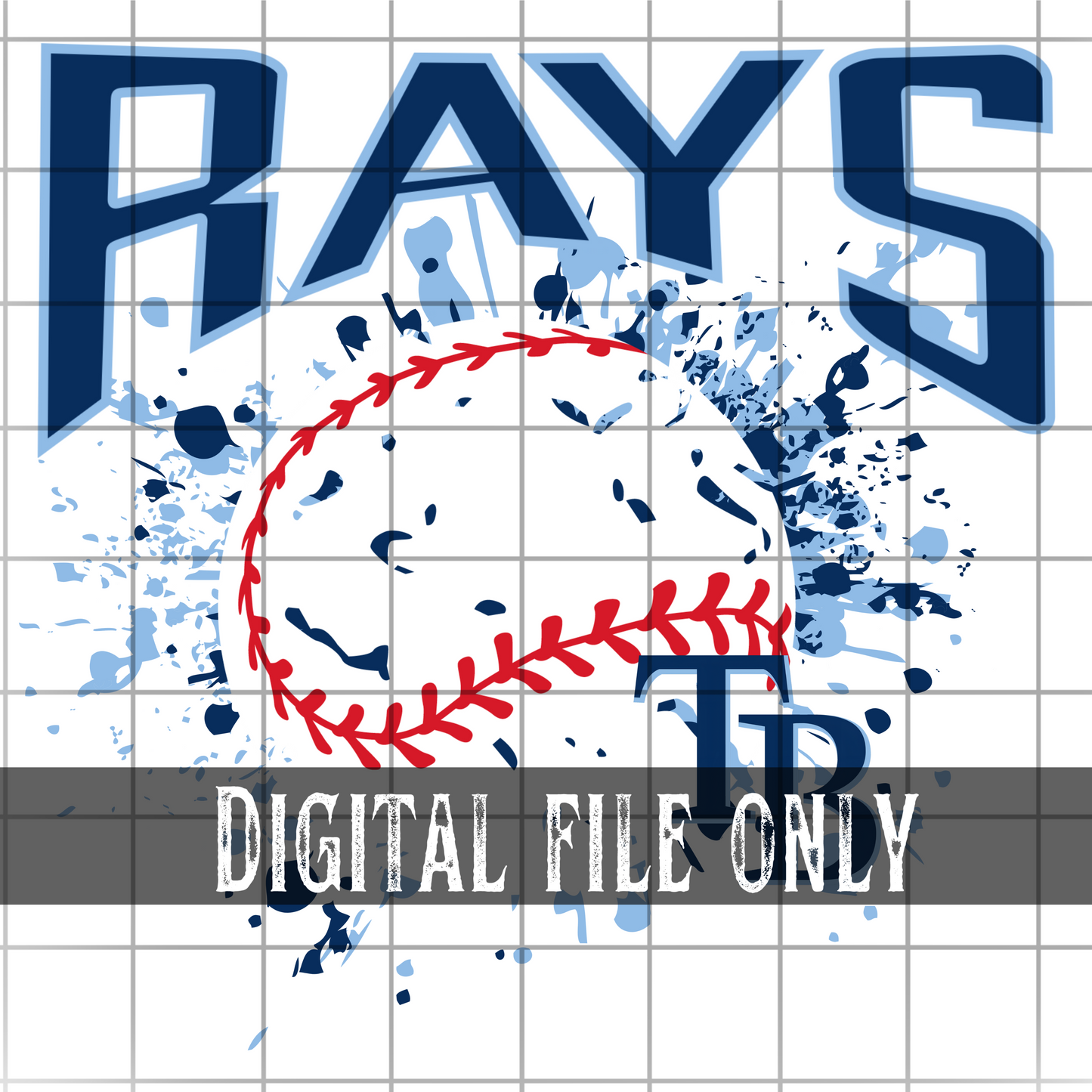 Tampa Bay Splatter Baseball -Digital