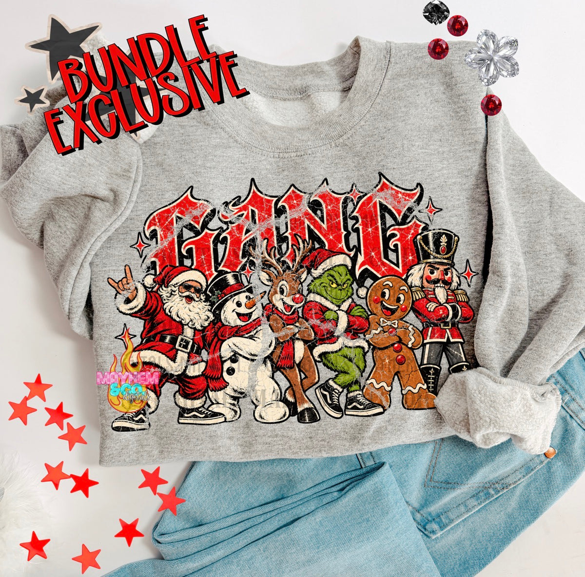 Grunge Christmas Bundle- 14 PNG’S