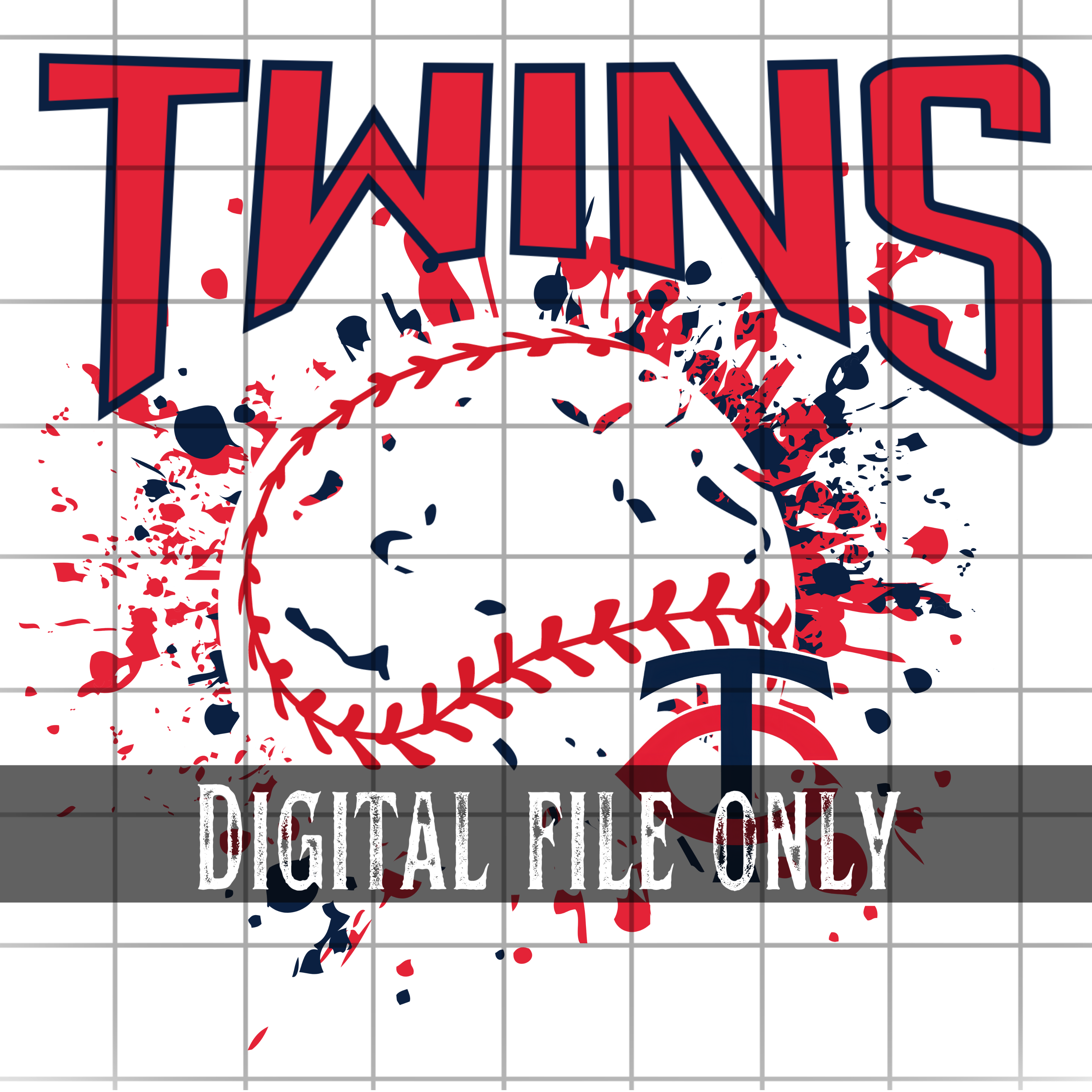 Ink Splatter Baseball Minnesota Splatter Baseball -Digital – Mayhem & Co