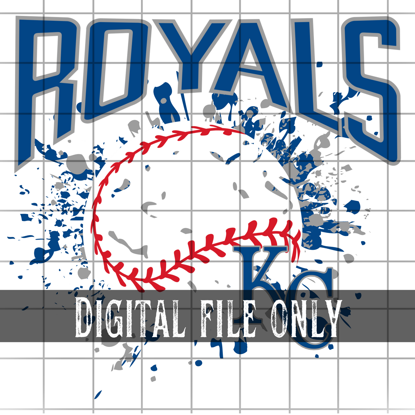 Kansas City Splatter Baseball -Digital