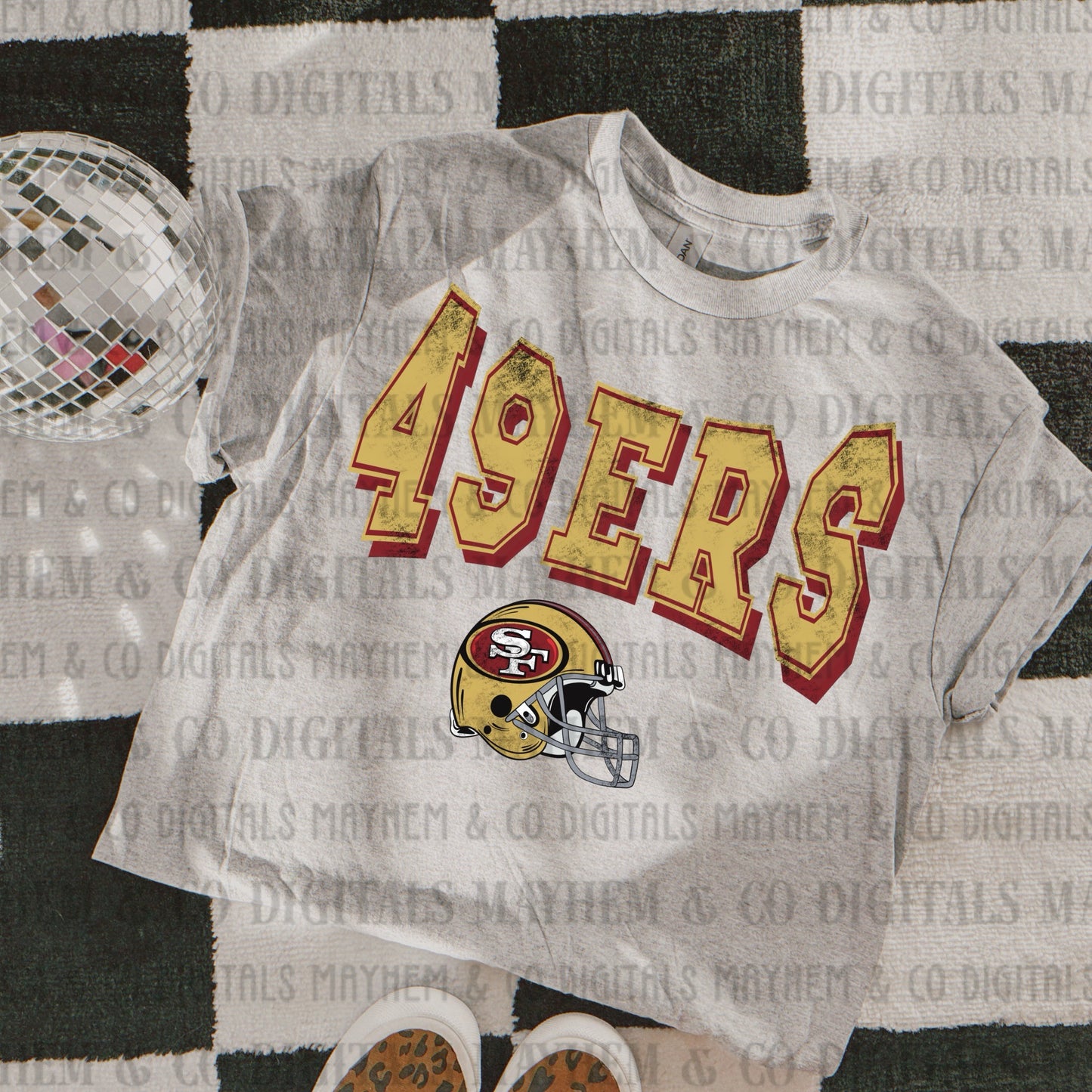Distressed Varsity Vintage Football -Digital- 32 teams