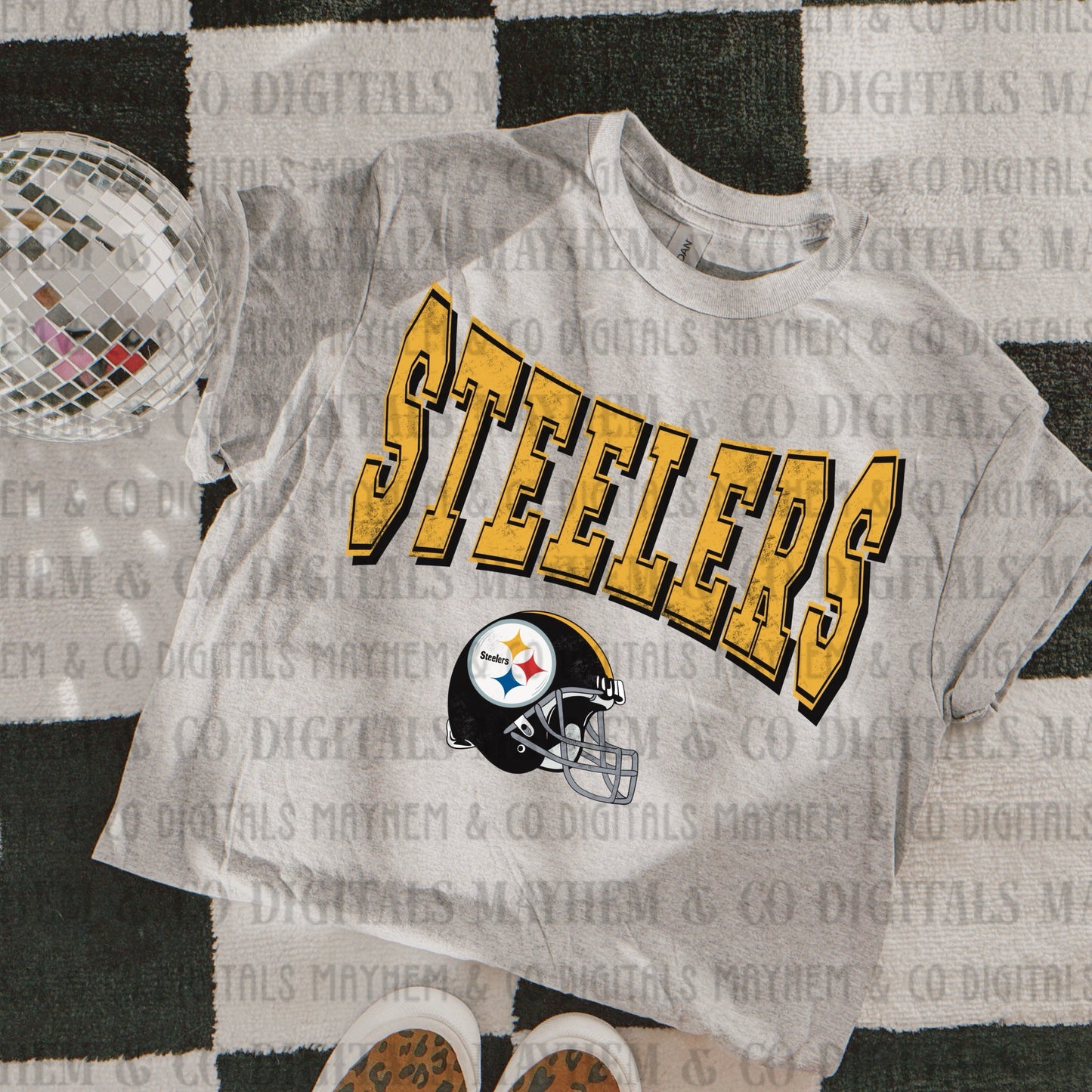 Distressed Varsity Vintage Football -Digital- 32 teams