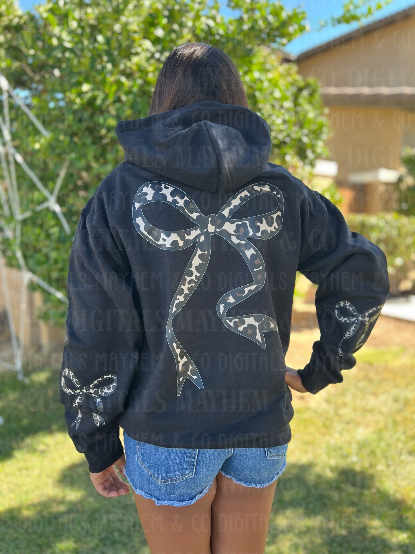 Bow Hoodies (Leopard)- Adult