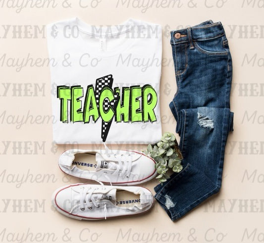 Teacher -Checkered Bolt