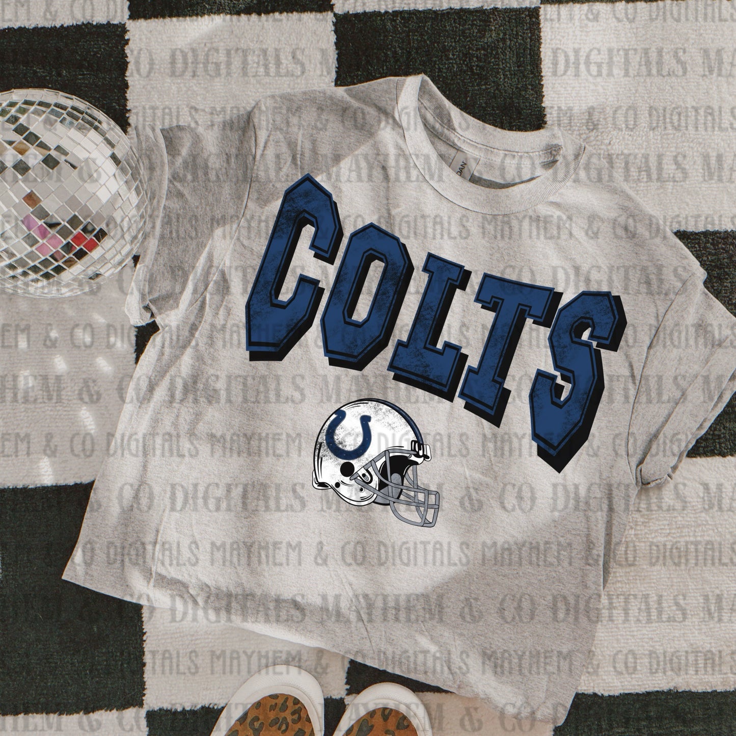 Distressed Varsity Vintage Football -Digital- 32 teams