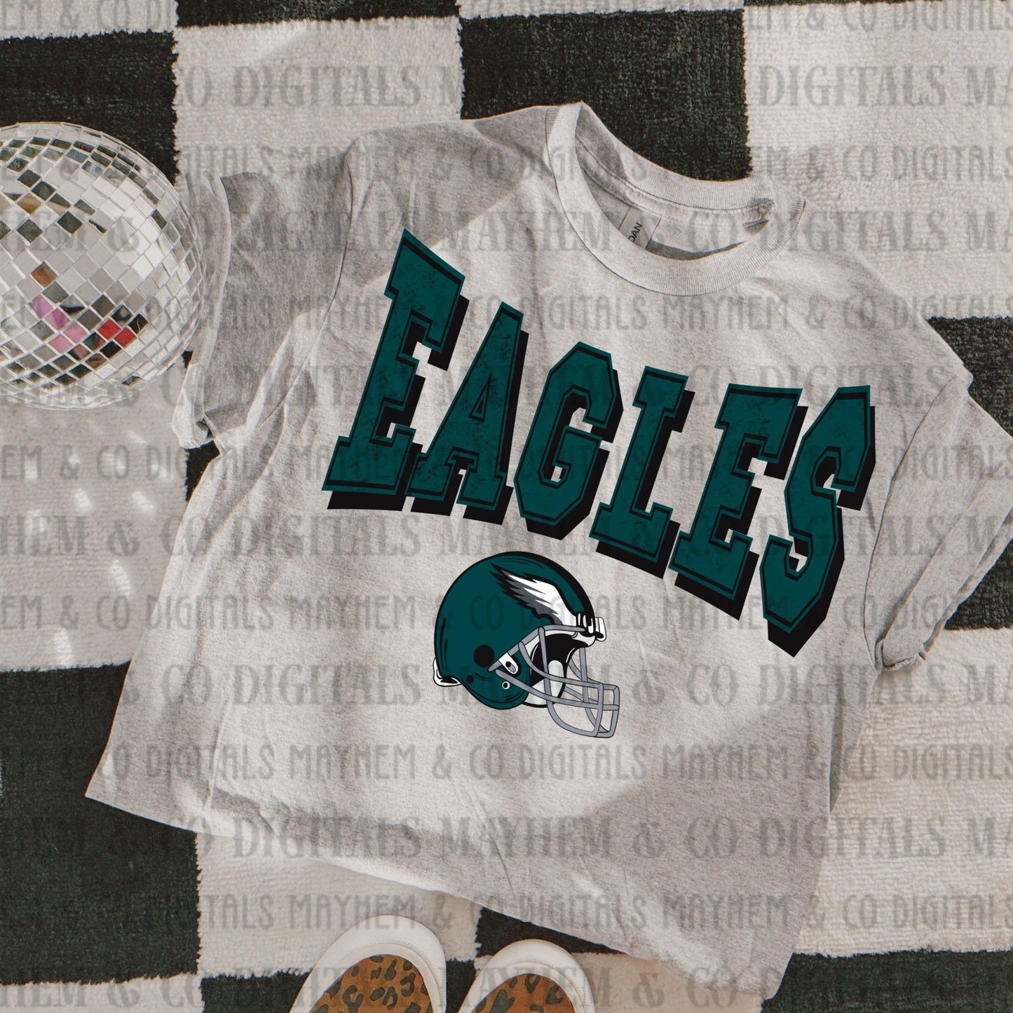 Distressed Varsity Vintage Football -Digital- 32 teams