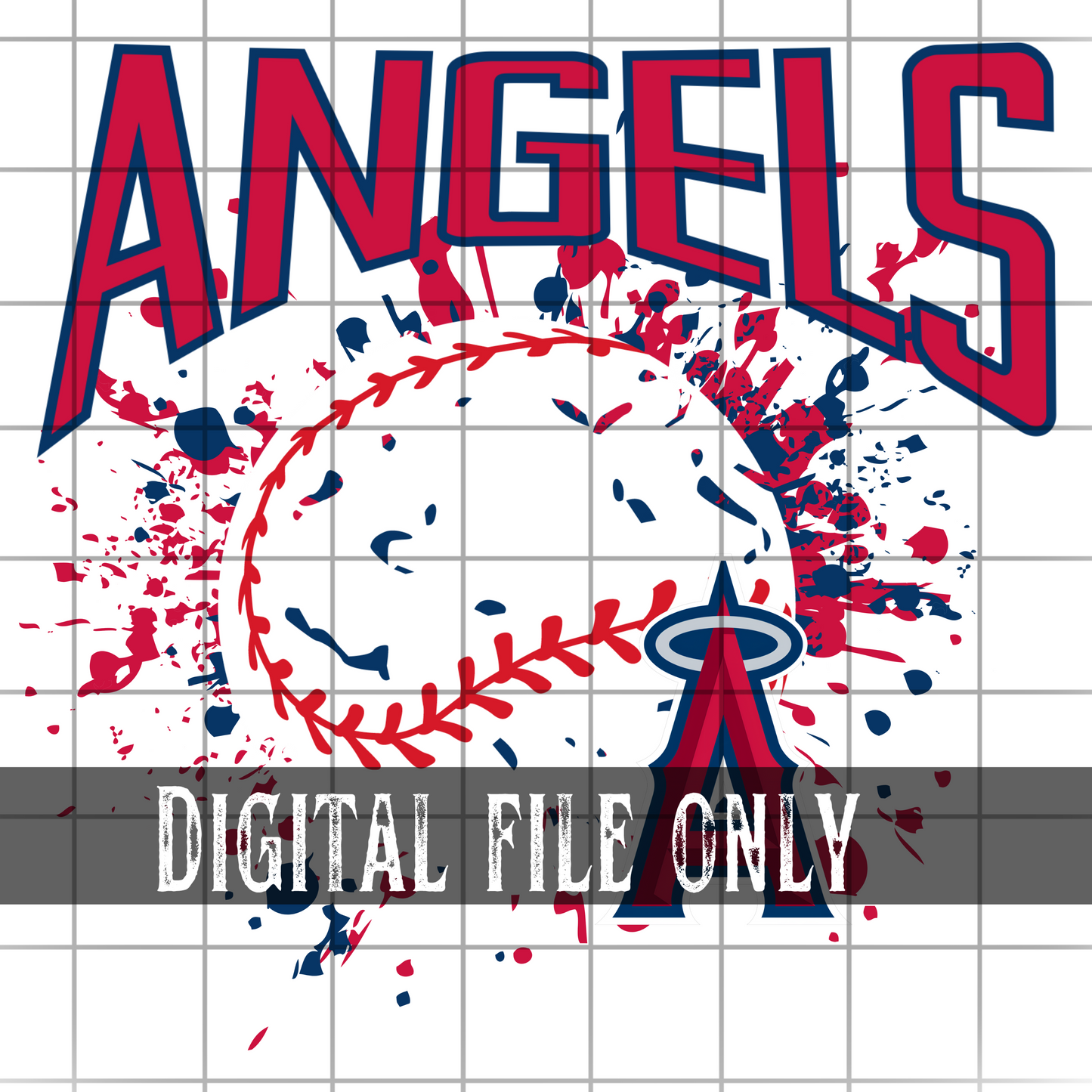 Los Angeles A Splatter Baseball -Digital