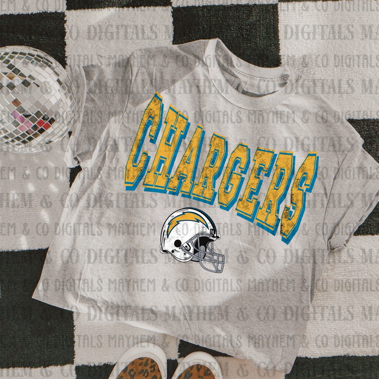 Distressed Varsity Vintage Football -Digital- 32 teams