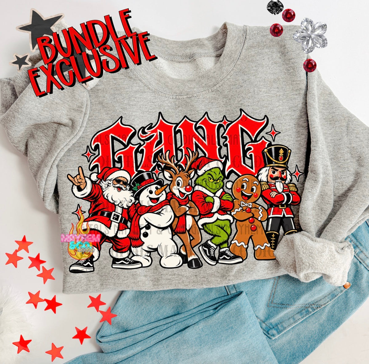 Grunge Christmas Bundle- 14 PNG’S