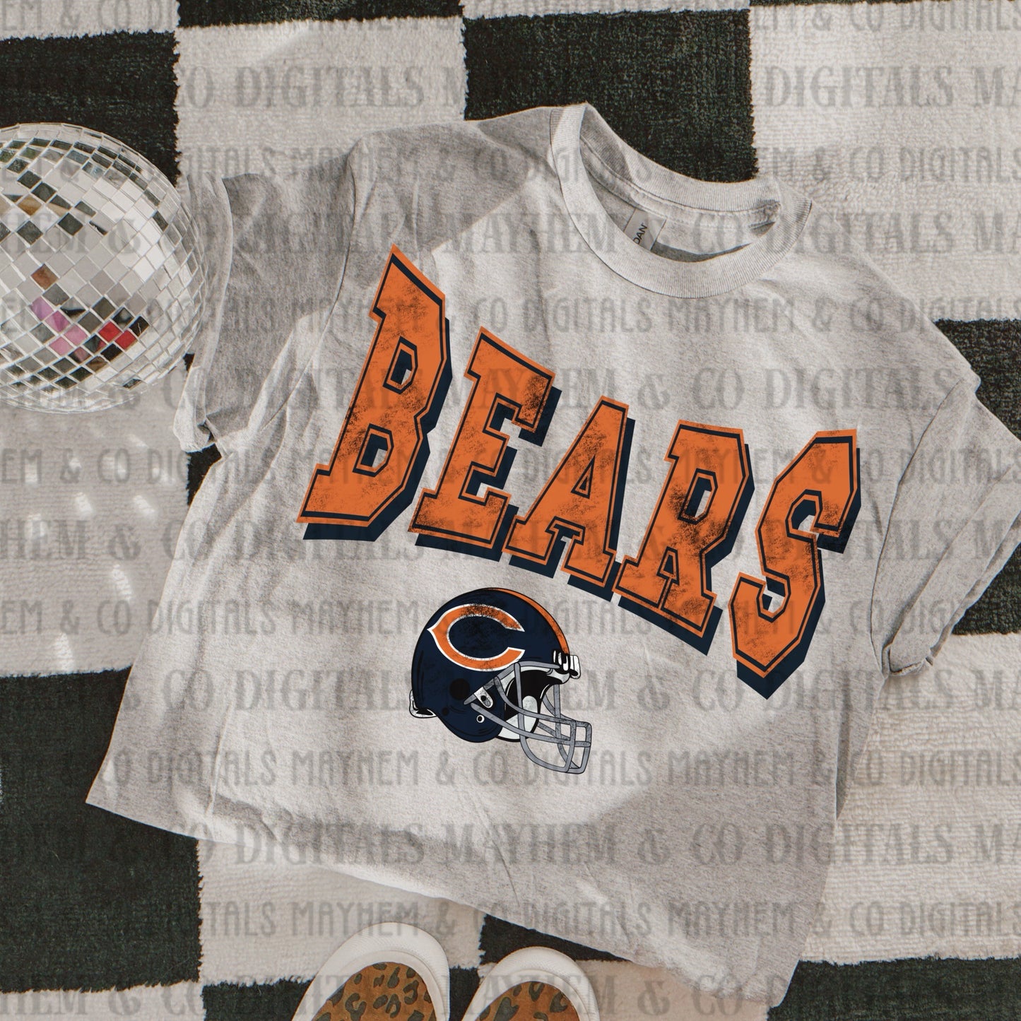 Distressed Varsity Vintage Football -Digital- 32 teams