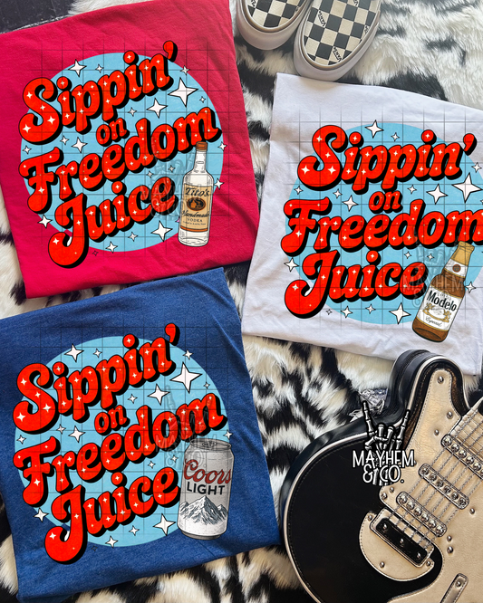 Sipping on Freedom Juice -15 options