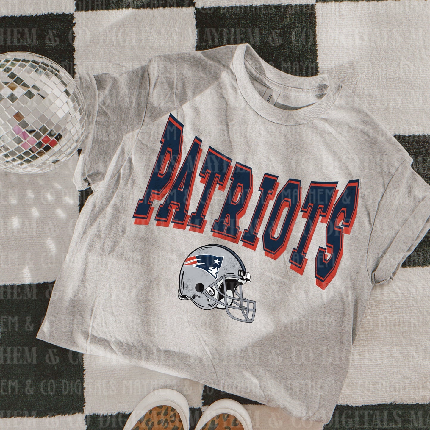 Distressed Varsity Vintage Football -Digital- 32 teams