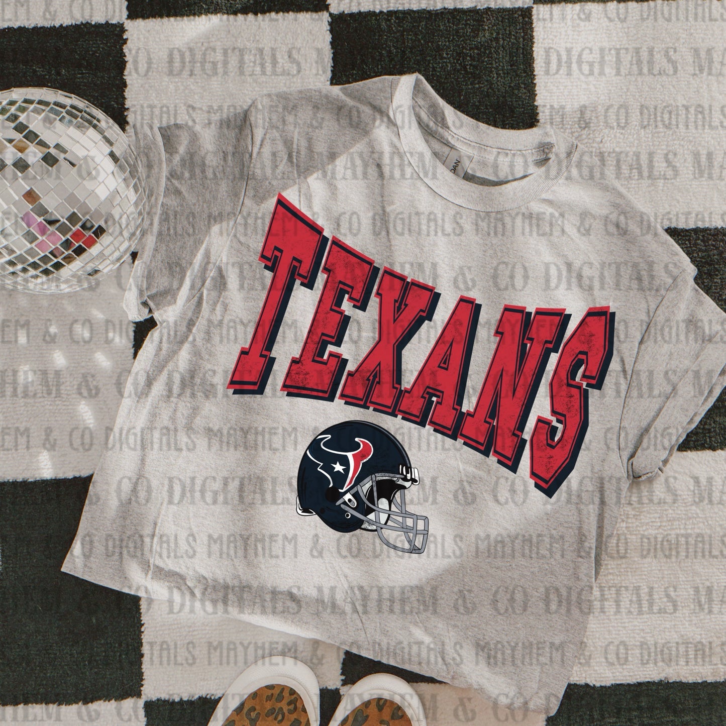 Distressed Varsity Vintage Football -Digital- 32 teams