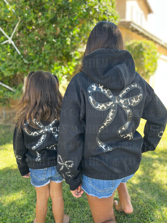 Bow Hoodies (Leopard)- Adult