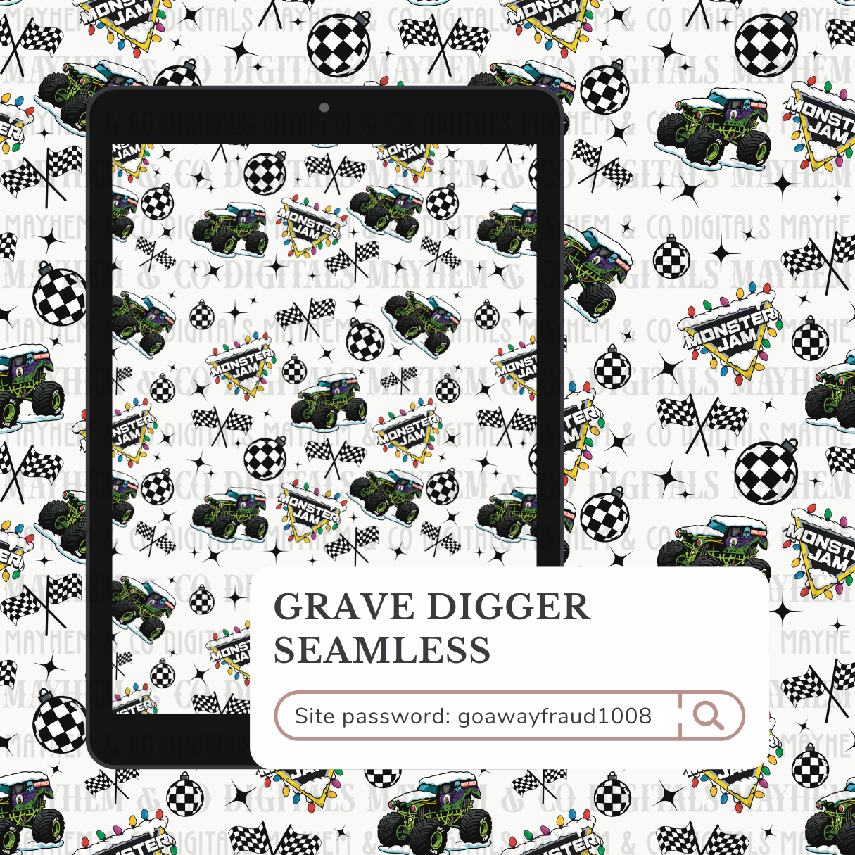 Dig Christmas Seamless- Digital